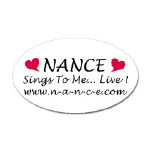 NANCE Sings To Me Live Oval Sticker with Red Hearts